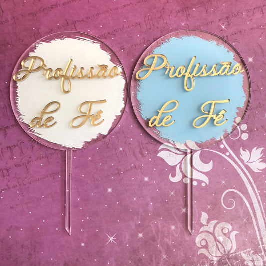 Topper Profissão de Fé  Pintado