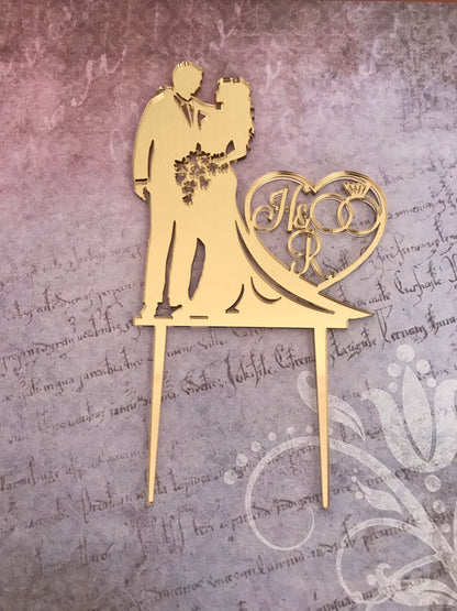 Topper de casamento silhuetas de noivos