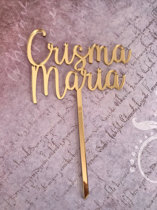 Topper acrílico Crisma com nome (modelo 2)