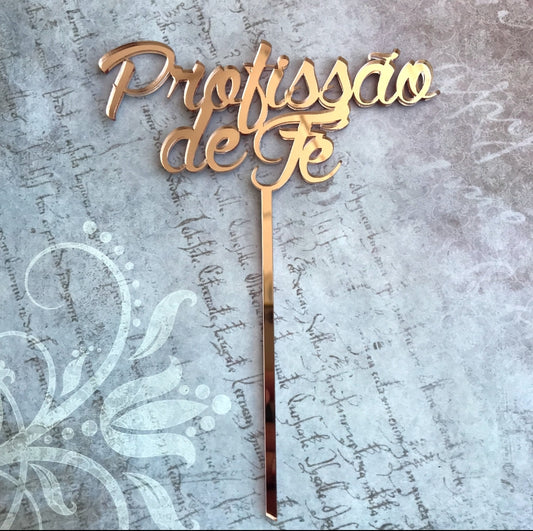 Topper acrílico Profissão de Fé