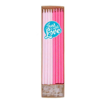 Velas 15 cm Rosa com detalhes ouro