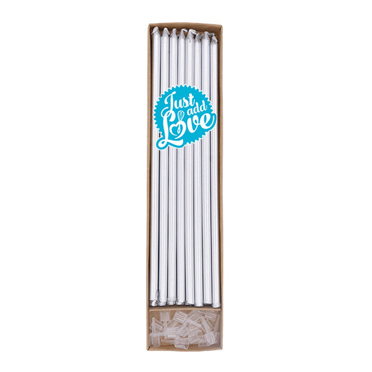 Velas 18 cm Prateadas
