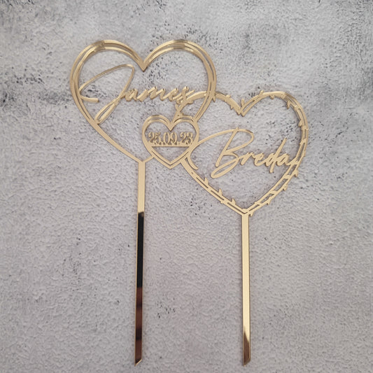 Topper de casamento corações