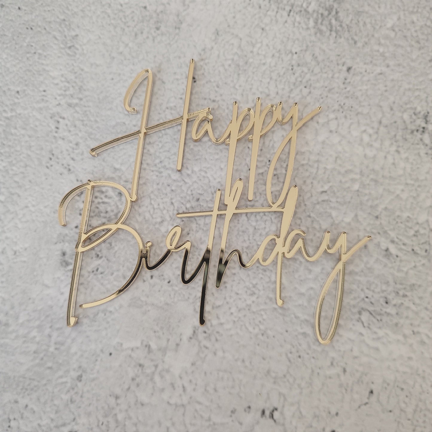 Topper acrílico Happy Birthday frontal