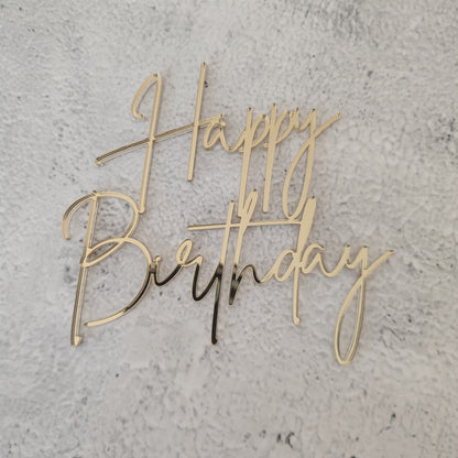 Topper acrílico Happy Birthday frontal