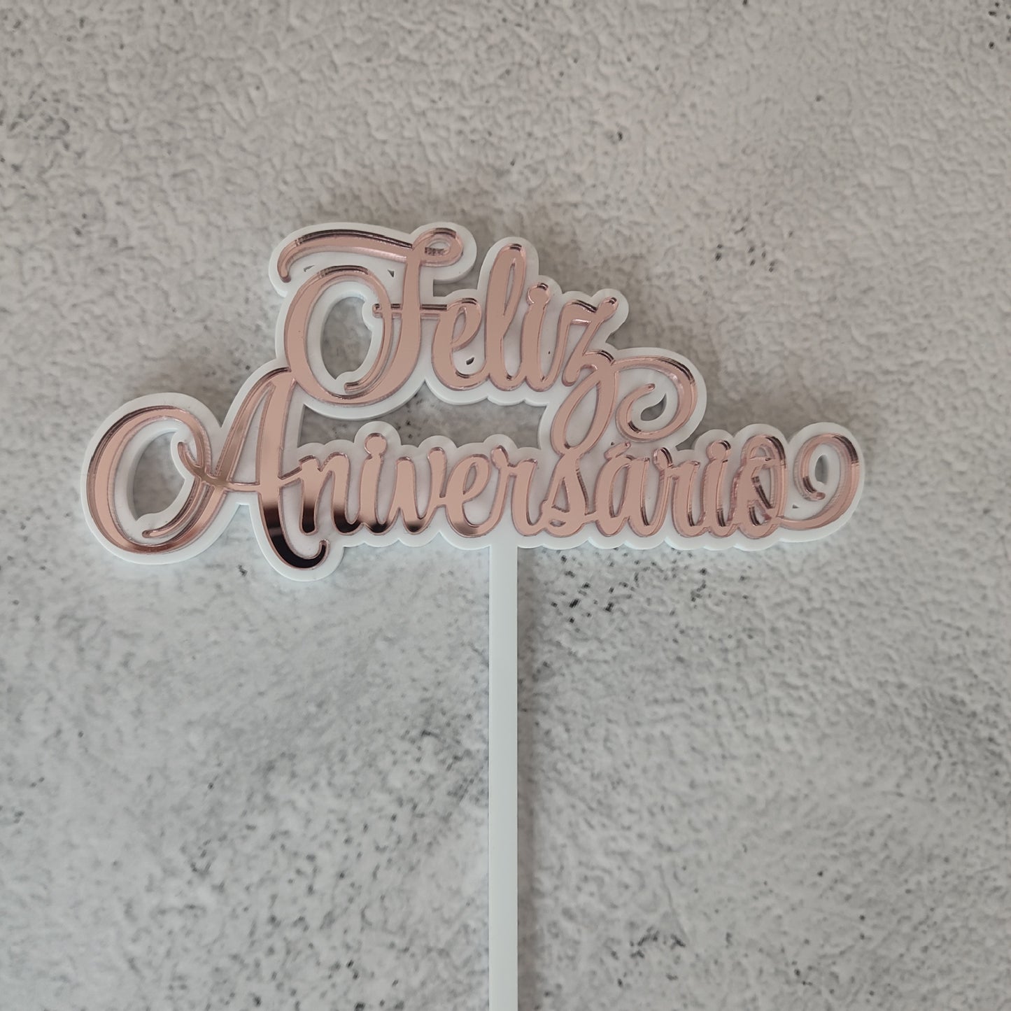 Topper acrílico Feliz aniversário n.7