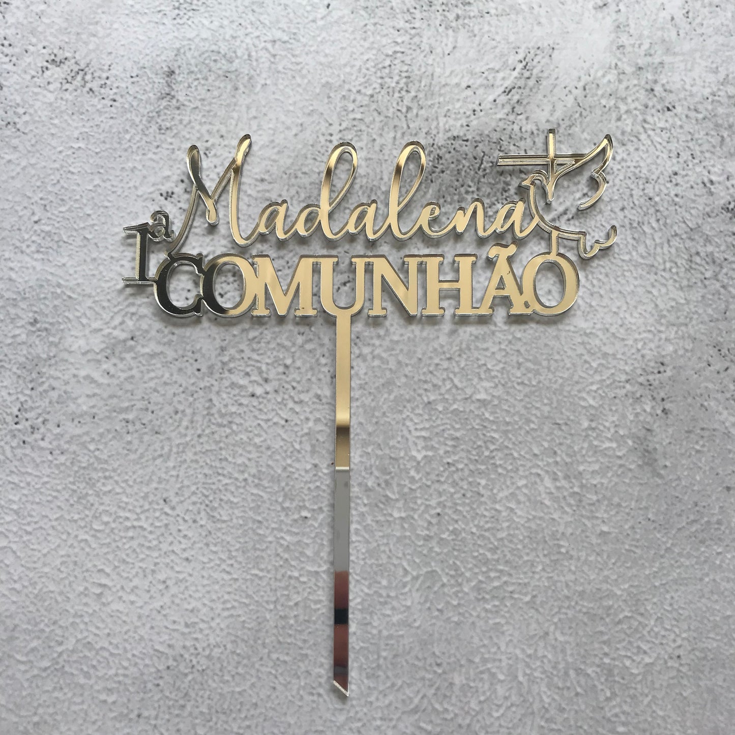Topper acrílico Primeira Comunhão com nome
