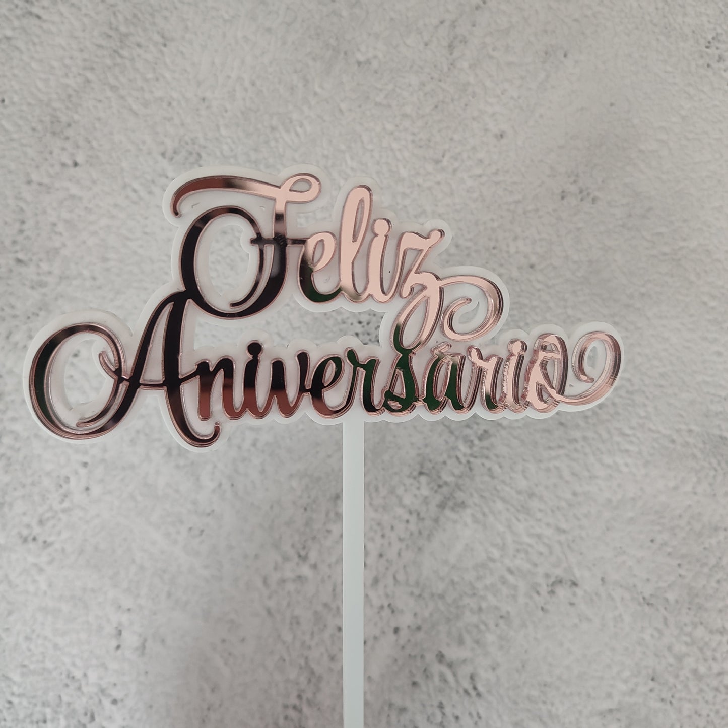 Topper acrílico Feliz aniversário n.7