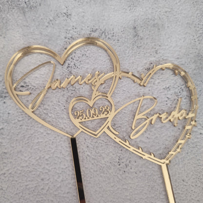 Topper de casamento corações